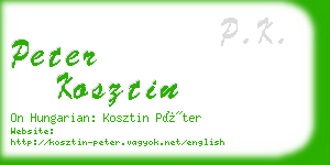 peter kosztin business card